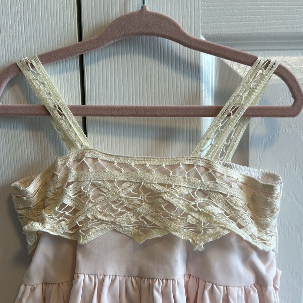 W.D. Wolf Daydream Girls Pink & Ivory Lace Tank Dress + Shorts - Size 4T - Picture 2 of 7